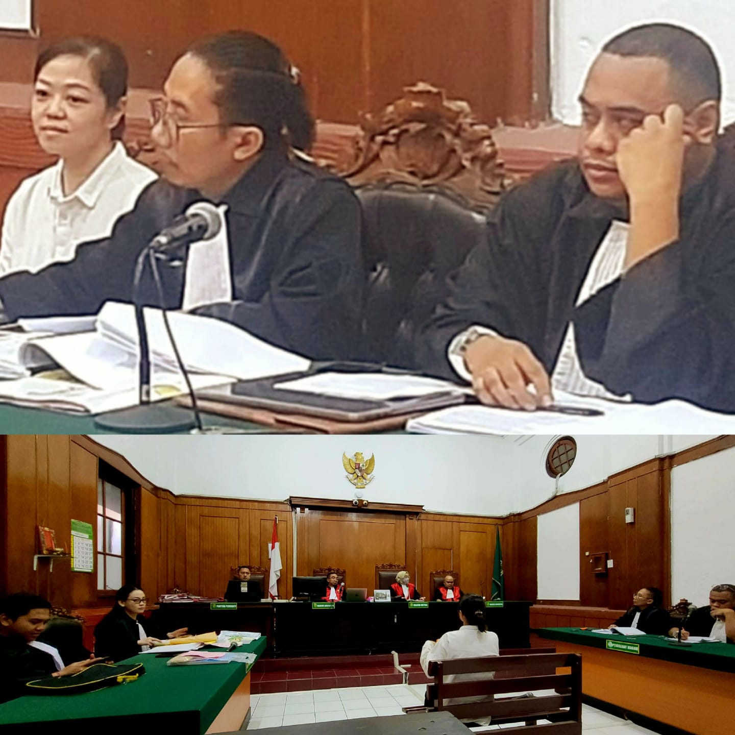 Foto; sidang dakwaan kepada pemalsu cek