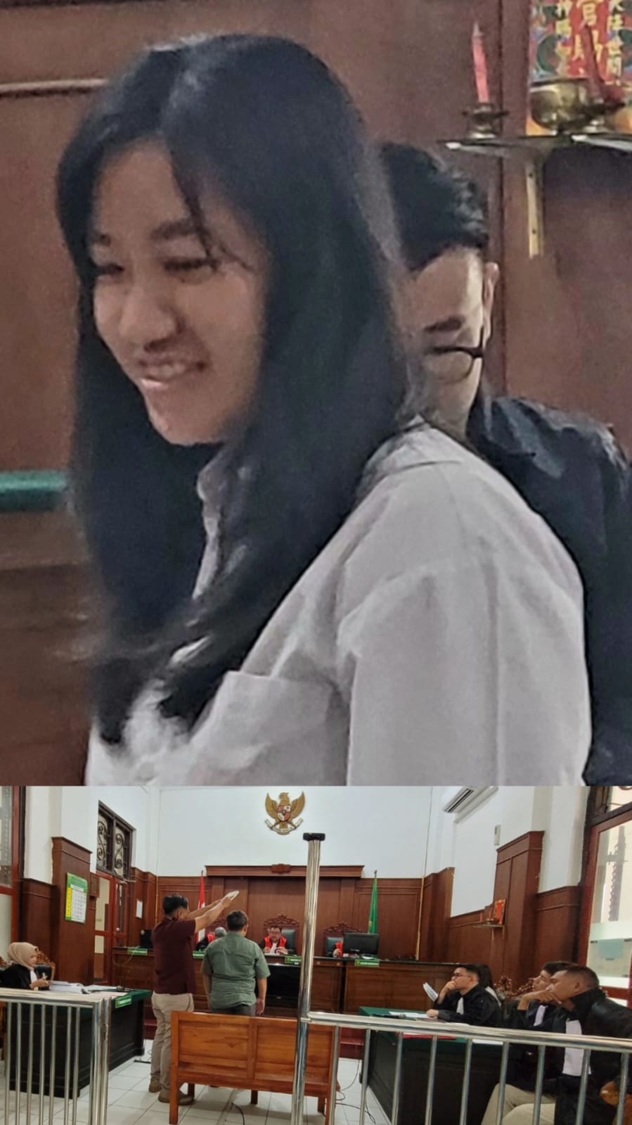 Foto mendengar vonis tuntutan dari hakim