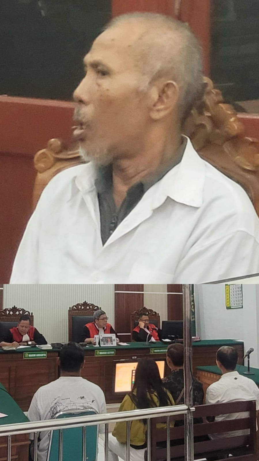 Foto; mendengar keterangan saksi