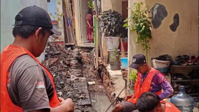 Foto; pekerjaan di lokasih camat Sawahan