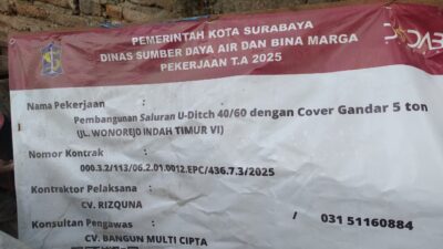 Proyek U-Ditch Wonorejo Mandek, Warga Bertanya Dinas Mengapa Diam?