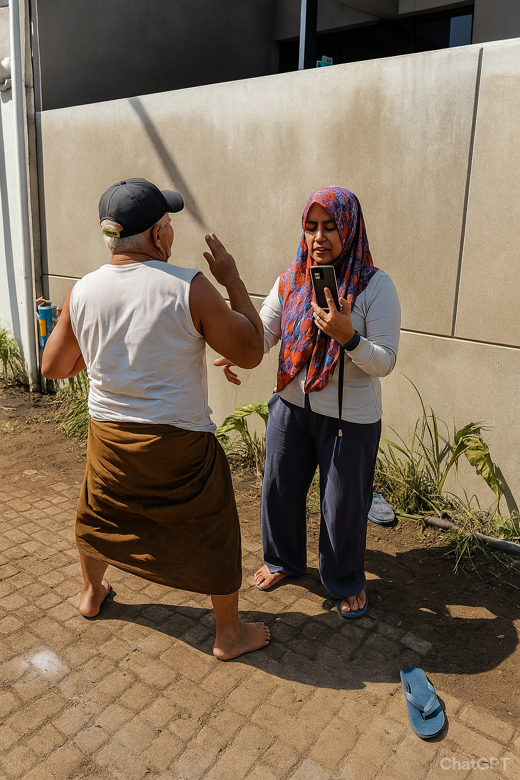 Imam Muslimin bersama istrinya saat adu argumen di depan rumah mereka di Malang. Potret inilah yang kemudian viral di media sosial dan menyeret keduanya dalam pusaran konflik serta proses hukum.