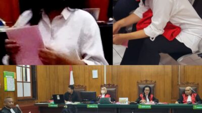 Foto; menjalani sidang agenda dakwaan di Pengadilan Negeri Surabaya,