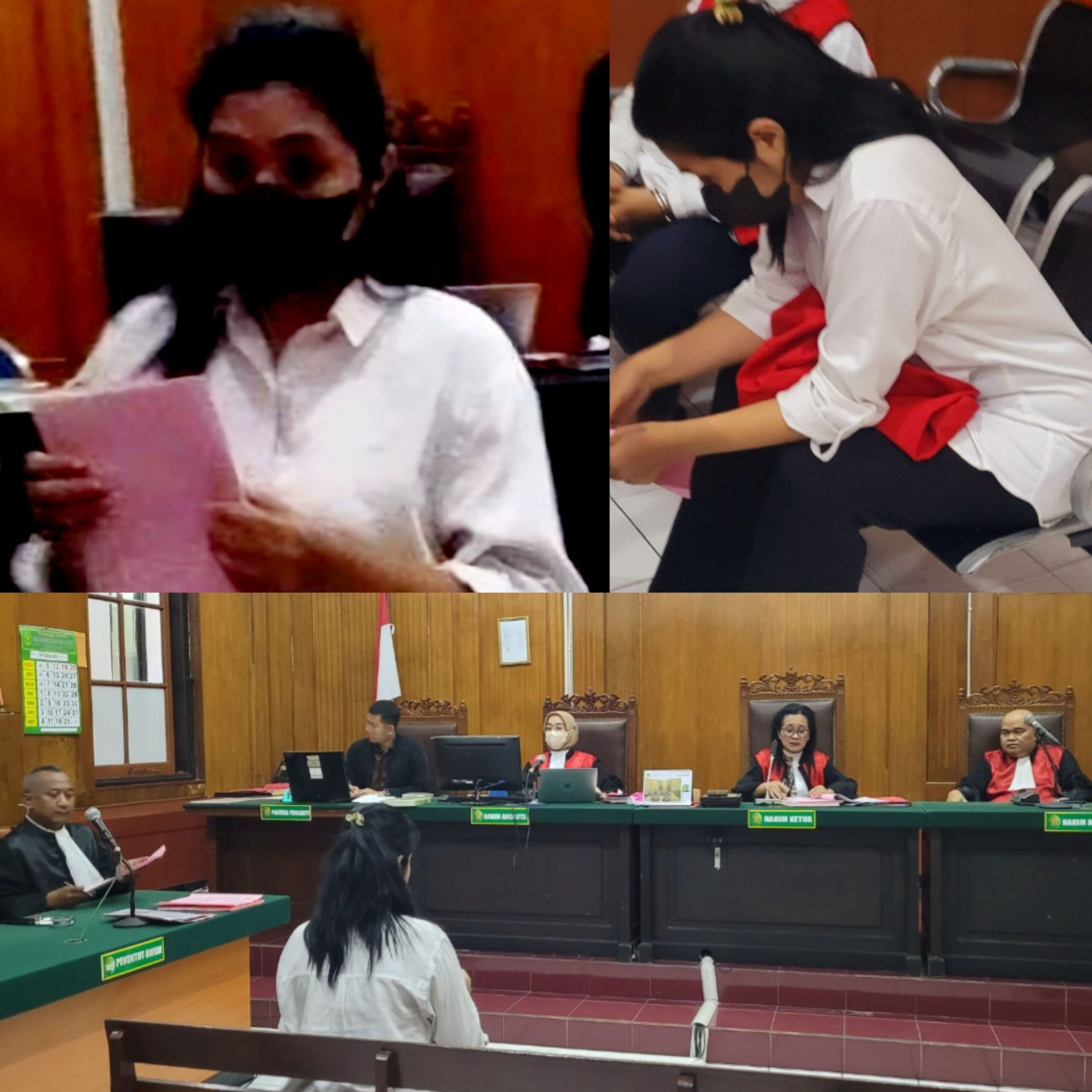 Foto; menjalani sidang agenda dakwaan di Pengadilan Negeri Surabaya,