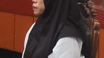 Foto;sidang perkara penggelapan dana yayasan