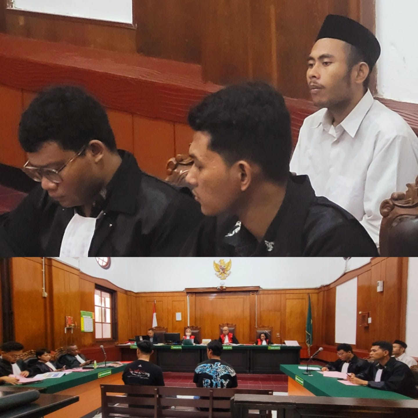 Foto menjalani sidang di ruang Candra PN Surabaya