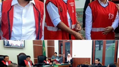 Foto; menjalani sidang agenda tuntutan