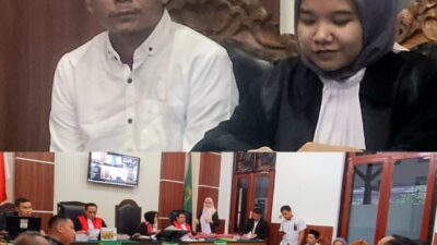 Foto;agenda dakwaan dan pemeriksaan saksi