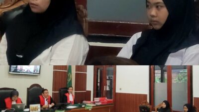 Foto; menjalani sidang dakwaan dan pemeriksaan saksi