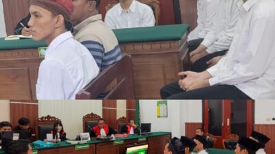 Foto; agenda pembacaan keterangan saksi