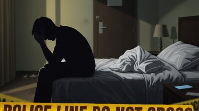 Ilustrasi TKP kasus pembunuhan di hotel Sidoarjo