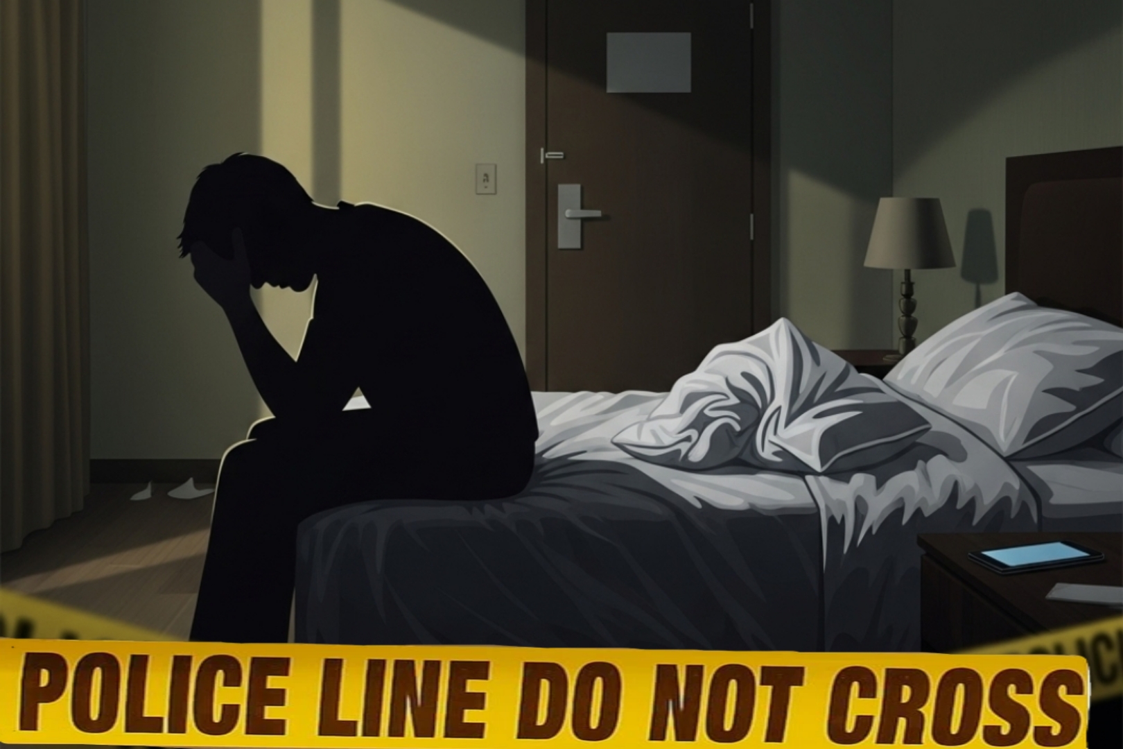 Ilustrasi TKP kasus pembunuhan di hotel Sidoarjo