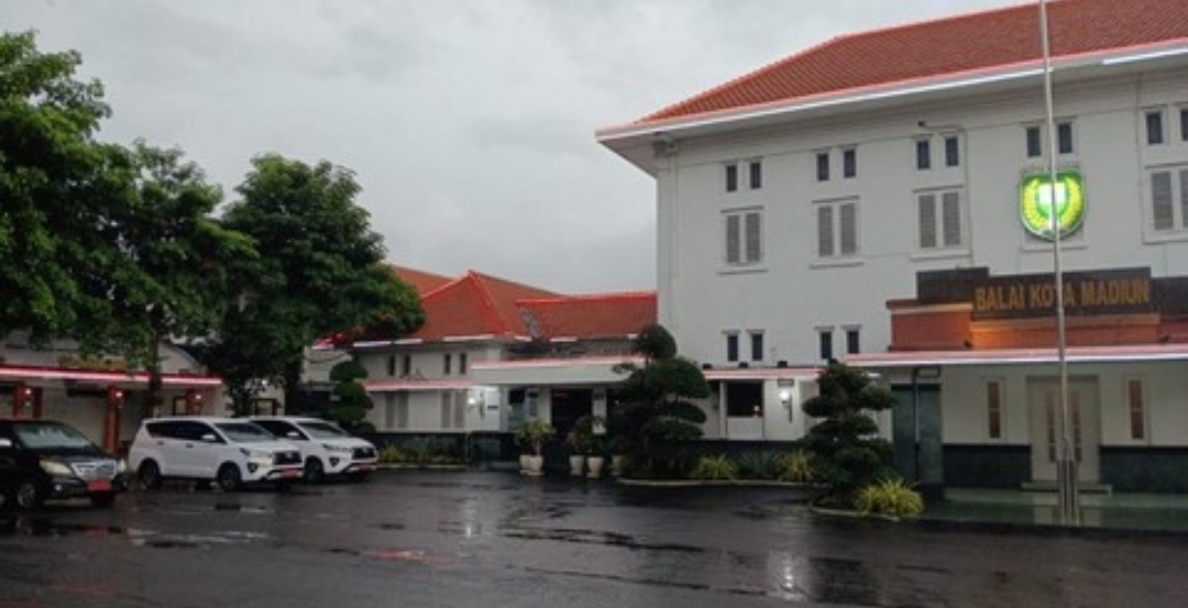 Kondisi Balai Kota Madiun setelah OTT KPK terhadap Wali Kota Maidi.