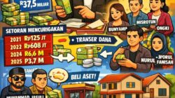 JARINGAN TPPU NARKOBA Rp.37,5 MILIAR DIKENDALIKAN KLEBUN BANGKALAN TERDAKWA DONI ADI SAPUTRA JADI OPERATOR REKENING