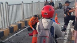 Seorang pejalan kaki harus meregang nyawa akibat terjangan kendaraan beroda dua di Jembatan Suramadu