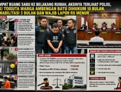 SEMPAT BUANG SABU KE BELAKANG RUMAH AKSINYA TERLIHAT POLISI VIKI TOISUTA WARGA AMBENGAN BATU DIHUKUM 10 BULAN REHABILITASI 3 BULAN DAN WAJIB LAPOR RS MENUR