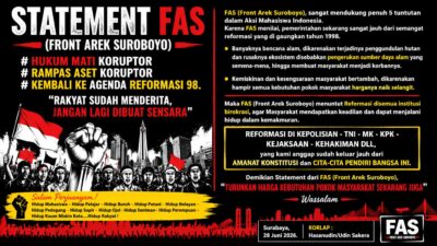 Front Arek Suroboyo Nyatakan Dukungan terhadap Aksi Mahasiswa, Soroti Kenaikan Harga Pokok