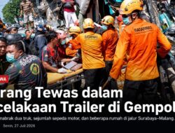 Korban Tewas Kecelakaan Trailer di Gempol Pasuruan Bertambah Jadi Empat
