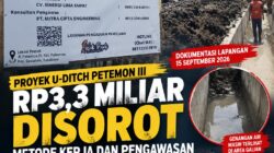 Proyek U-Ditch Petemon III Rp3,3 Miliar Disorot Metode Kerja dan Pengawasan Dipertanyakan